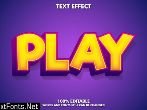 Powerful game style text effect with play word Premium Vector