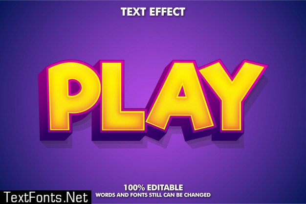 Powerful game style text effect with play word Premium Vector