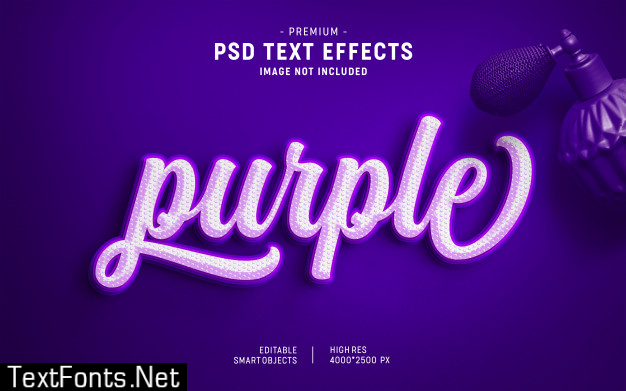 Purple glow text effect style