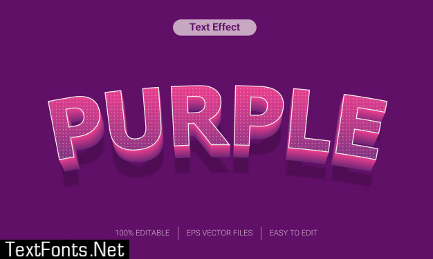 Purple gradient arc 3d text style effect