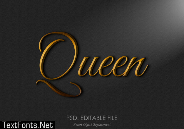 Queen 3d text effect mockup