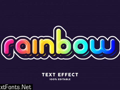 Rainbow text effect, editable text