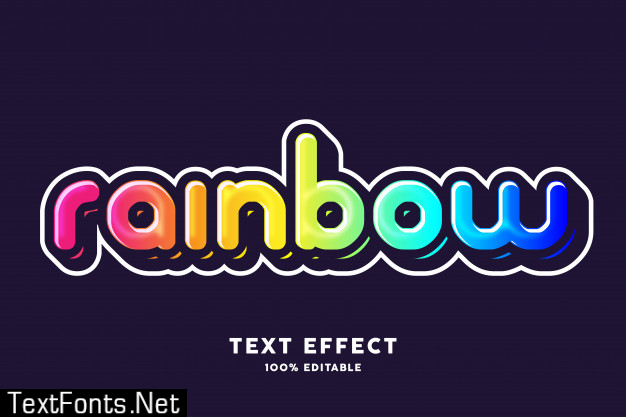 Rainbow text effect, editable text