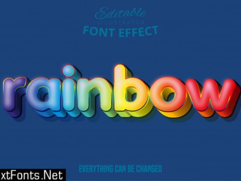 Rainbow text effect, editable text