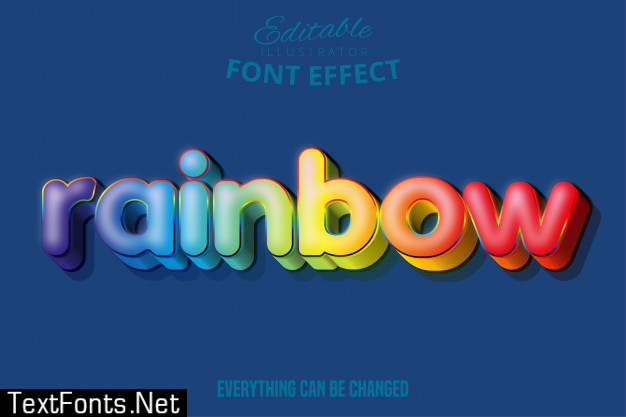 Rainbow text effect, editable text