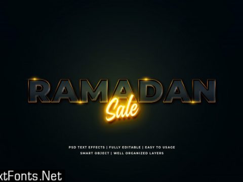 Ramadan sale 3d text style effect