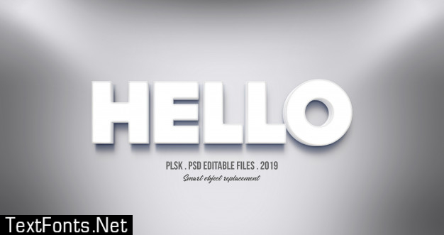 Realistic hello 3d text effect