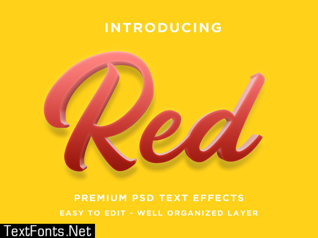 Red 3d text effect templates