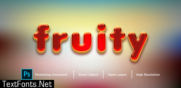 Red fruity text effect design