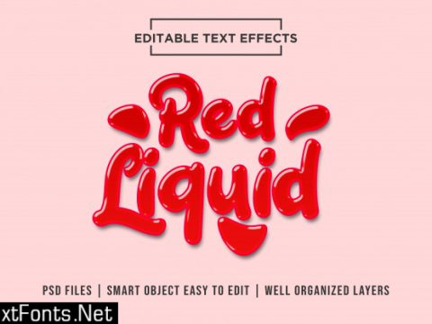 Red liquid editable text effect mockup