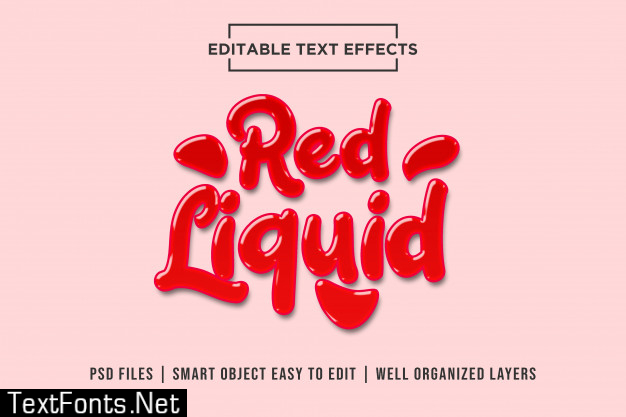 Red liquid editable text effect mockup