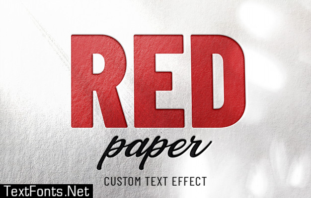 Red paper emboss text effect