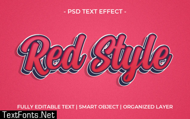 Red style bold text effect