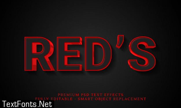 Red text style effect psd , premium psd text effects