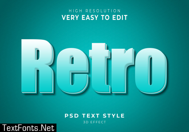 Retro 3d modern text effect