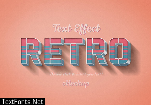 Retro 3d text effect mockup