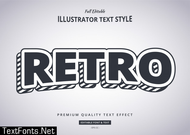 Retro 3d text style effect