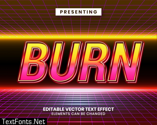 Retro 80s editable text effect with vibrant color