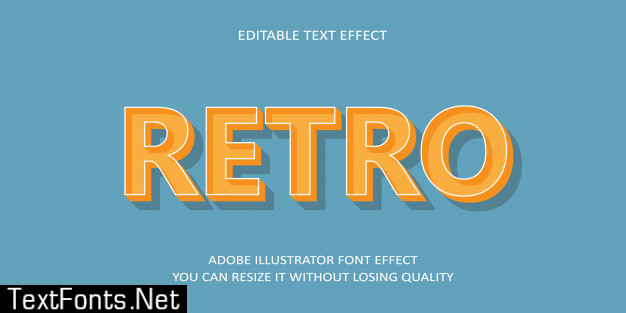 Retro editable text font effect