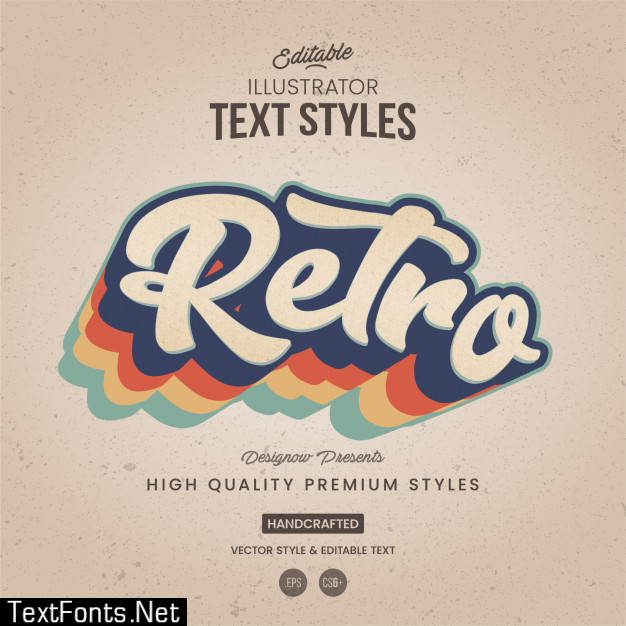 Retro illustrator text style