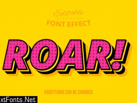 Roar! text, editable font effect