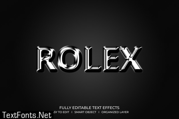 Rolex 3d style text effect