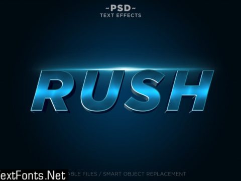 Rush blue effects editable text