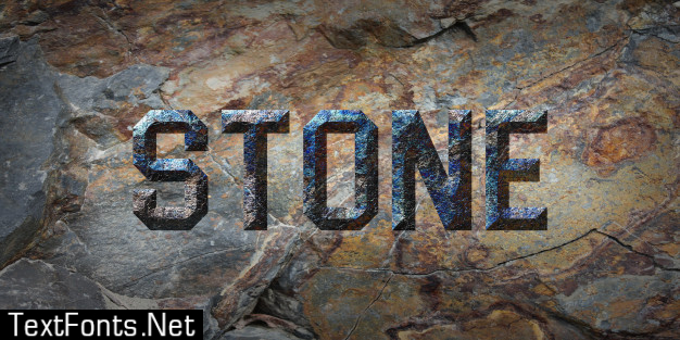 Rustic grunge  stone text style effect