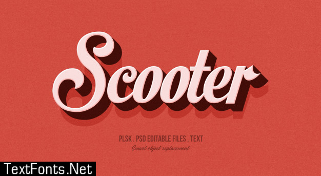 Scooter 3d text style effect mockup