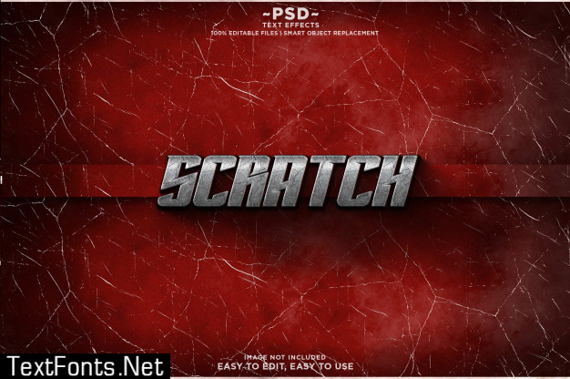 Scratch cracked cool  text effect template premium psd