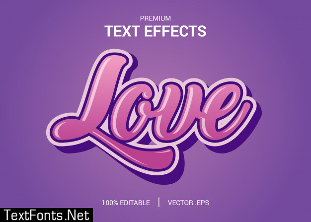 Set elegant pink purple abstract lovely text style editable font effect