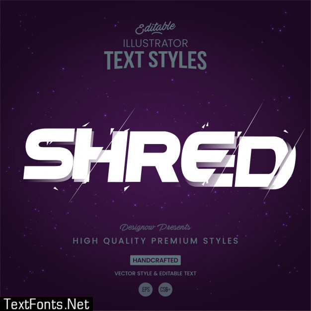 Shred text style