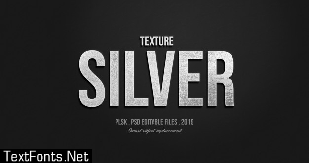 Silver 3d text style effect