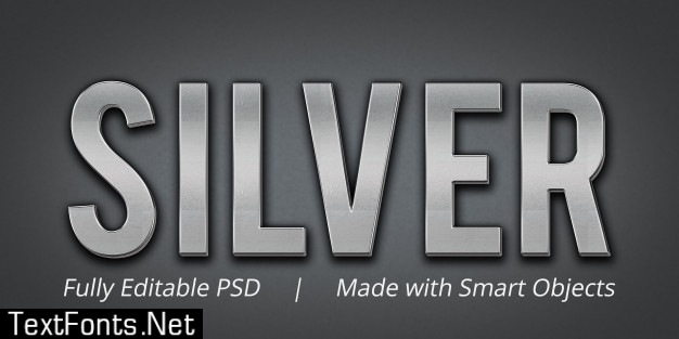 Silver editable text style effect mockup