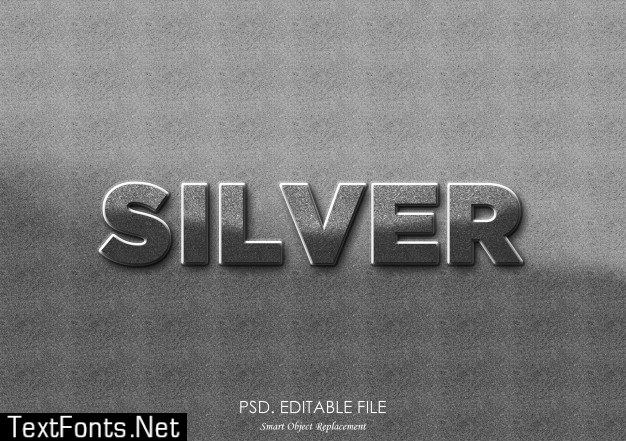 Silver text effect mockup