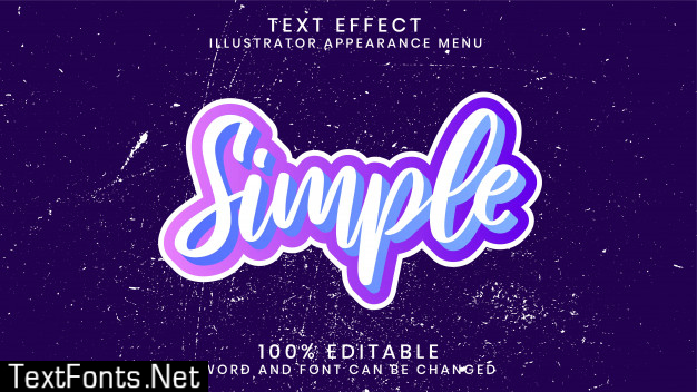 Simple editable 3d text effect style template