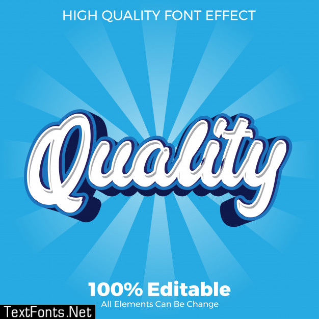 Simple quality text style editable font effect