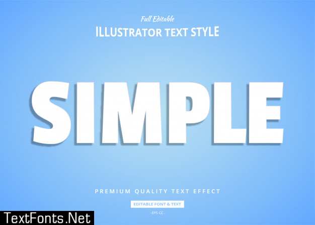 Simple white text style effect