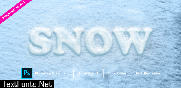 Snow text effect design layer style effect