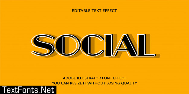 Social text font effect