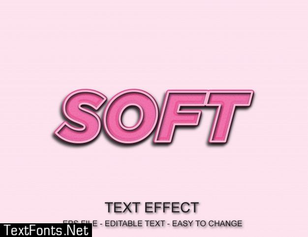 Soft pink editable text effect style