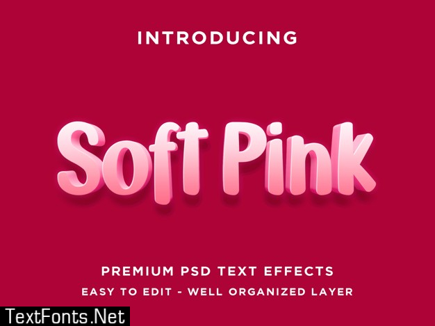 Soft pink - text style effect mockup