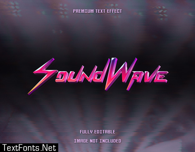 Sound wave retro text effect