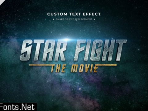 Space movie 3d text style effect