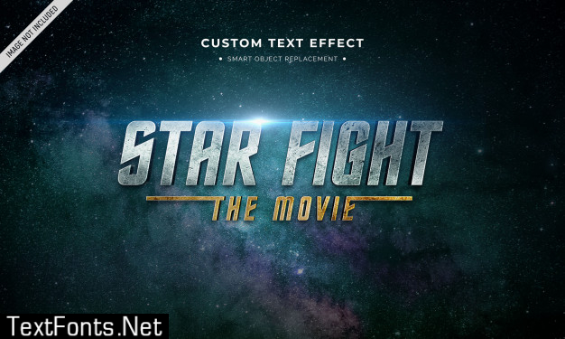 Space movie 3d text style effect