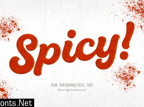 Spicy! 3d text style mockup