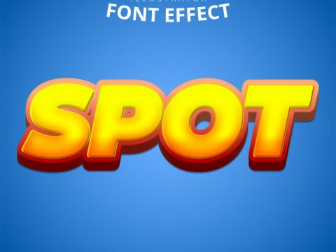 Spot text, editable font effect