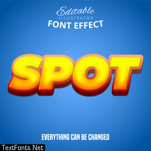 Spot text, editable font effect