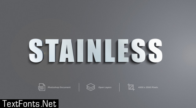 Stainless steel text effect design photoshop layer style effect