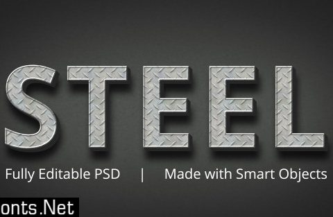 Steel editable text style effect